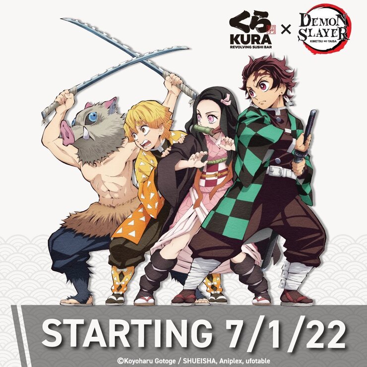 Demon Slayer x Kura Revolving Sushi Bar Collaboration Starting July 1